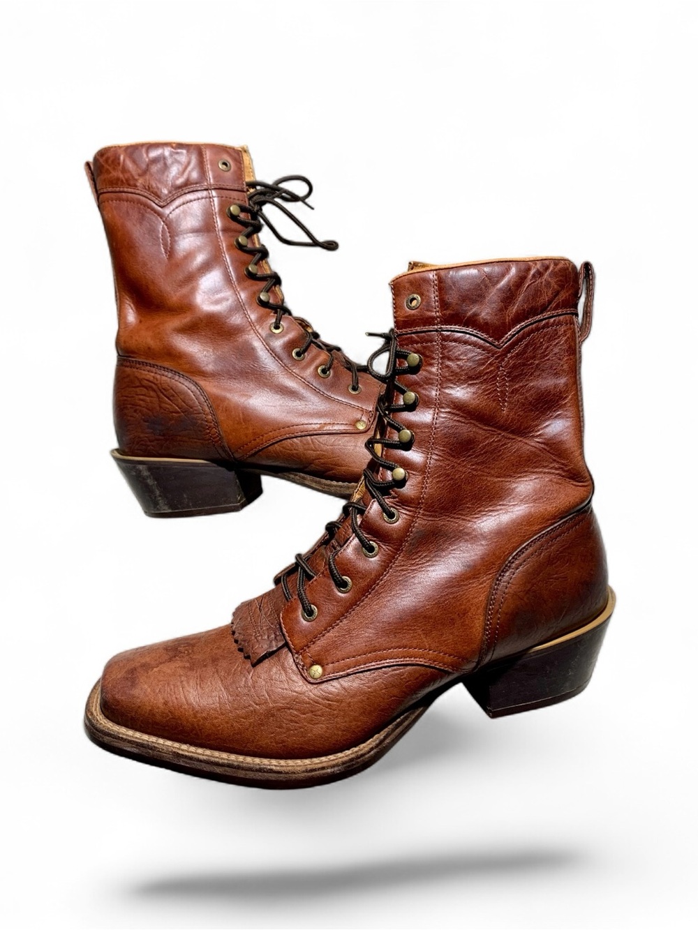 Men’s Ultra Rare Prototype Twisted X Leather Packer Lace Up Boots Sz 13EE